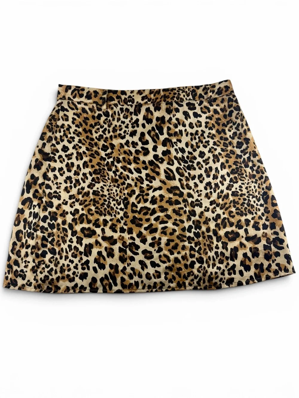 Nasty Gal Leopard Print Mini Skirt Size 6 Y2K Cheetah A-Line Mini‎